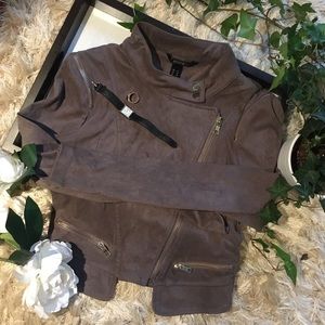 Faux Suede Cropped Jacket